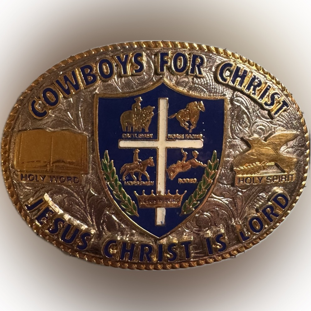 Cowboys for Christ Creative Casting 2001 Belt Buckle Rodeo Cattlemen Horsemen